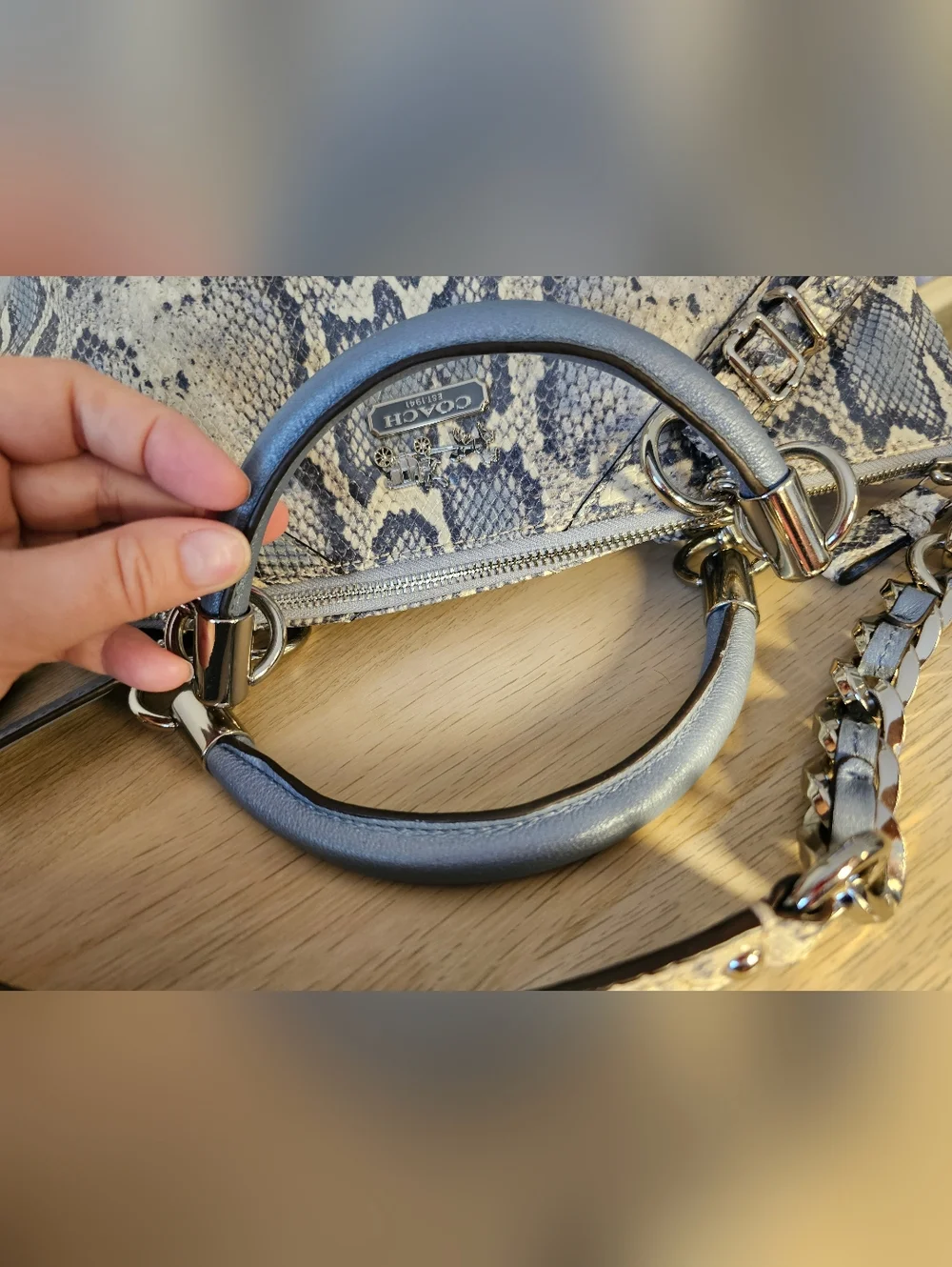 COACH Madison Python Sophia Satchel/Shoulder Bag - Picture 11 of 16